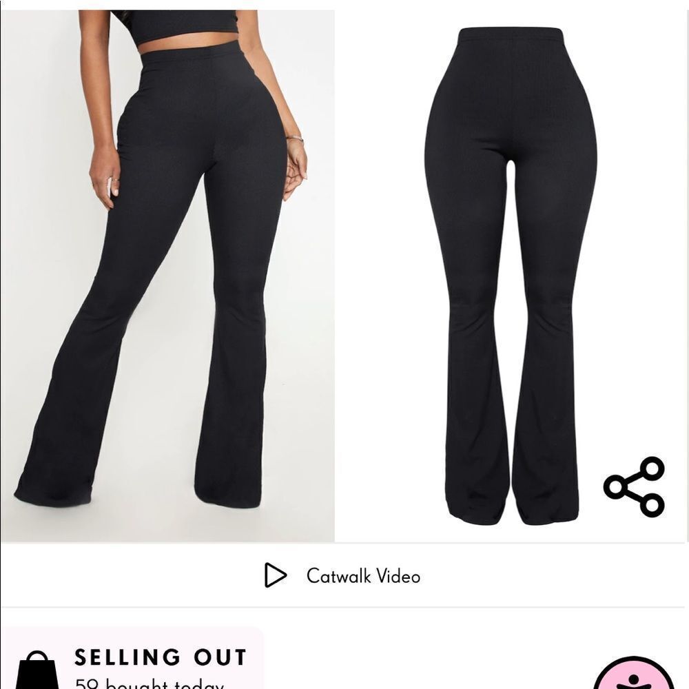 Shape Black Ribbed Flared Pants‎ - Picture 3 of 7